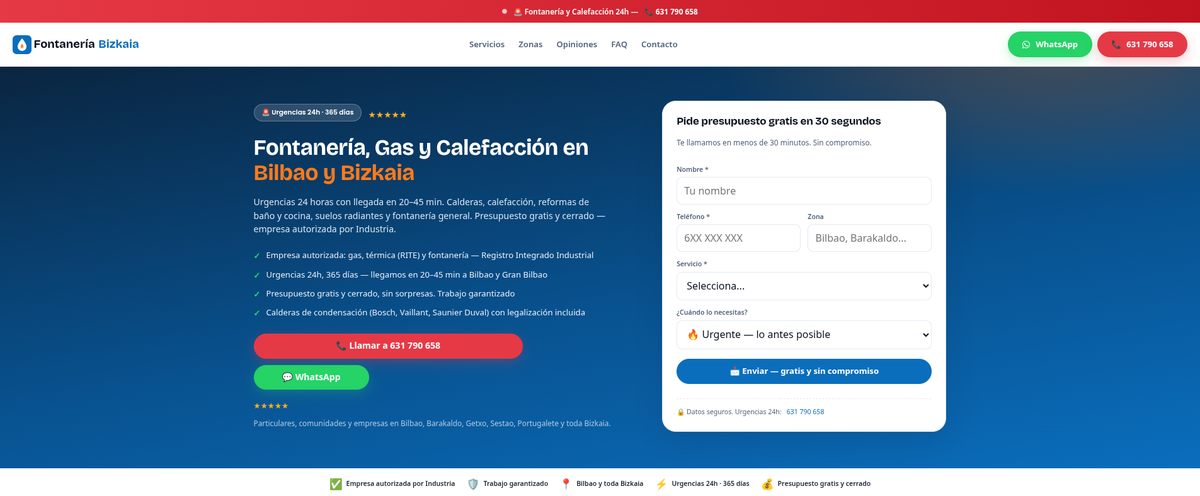 Fontanería Bizkaia — Web de fontanería y calefacción